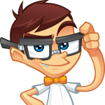 animation of a boy with glasses